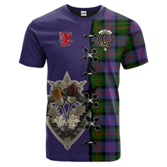 Blair Modern Tartan T-shirt - Lion Rampant And Celtic Thistle Style