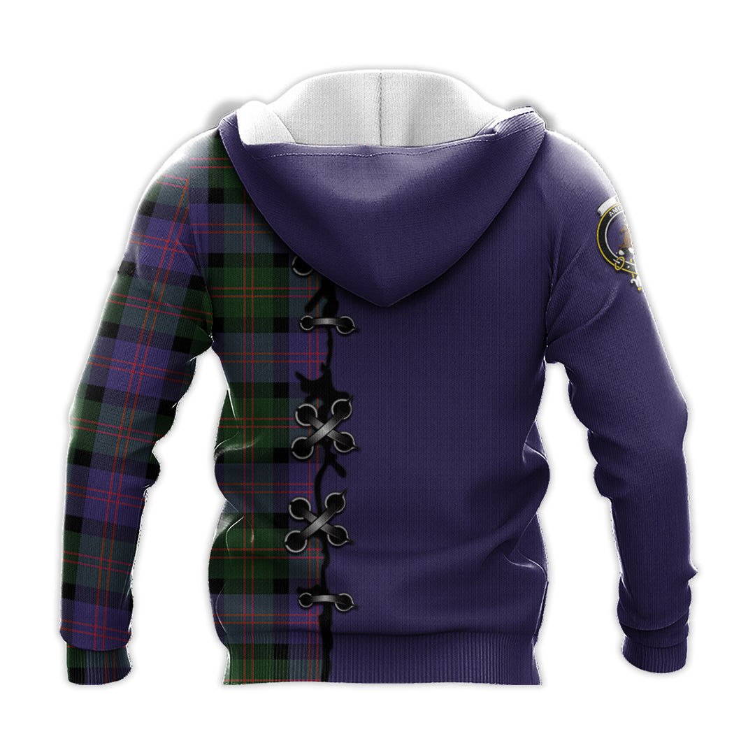 Blair Modern Tartan Hoodie - Lion Rampant And Celtic Thistle Style