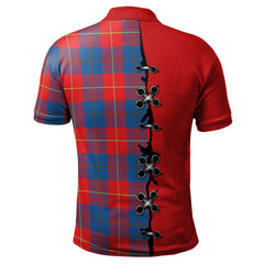 Blane Tartan Polo Shirt - Lion Rampant And Celtic Thistle Style