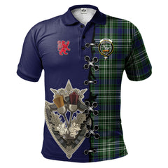 Blyth Tartan Polo Shirt - Lion Rampant And Celtic Thistle Style