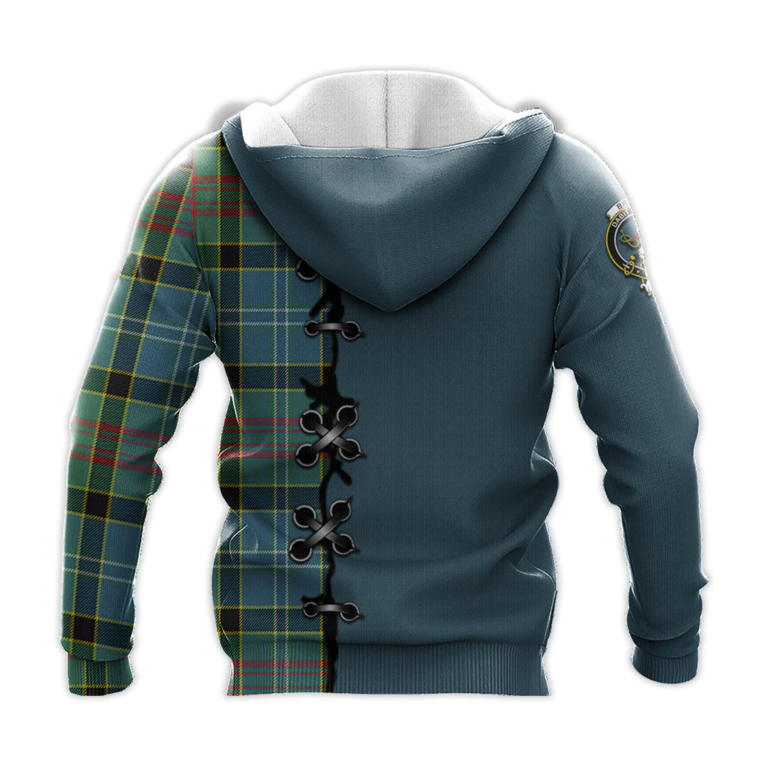 Brisbane Modern Tartan Hoodie - Lion Rampant And Celtic Thistle Style