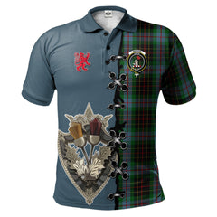 Brodie Hunting Tartan Polo Shirt - Lion Rampant And Celtic Thistle Style