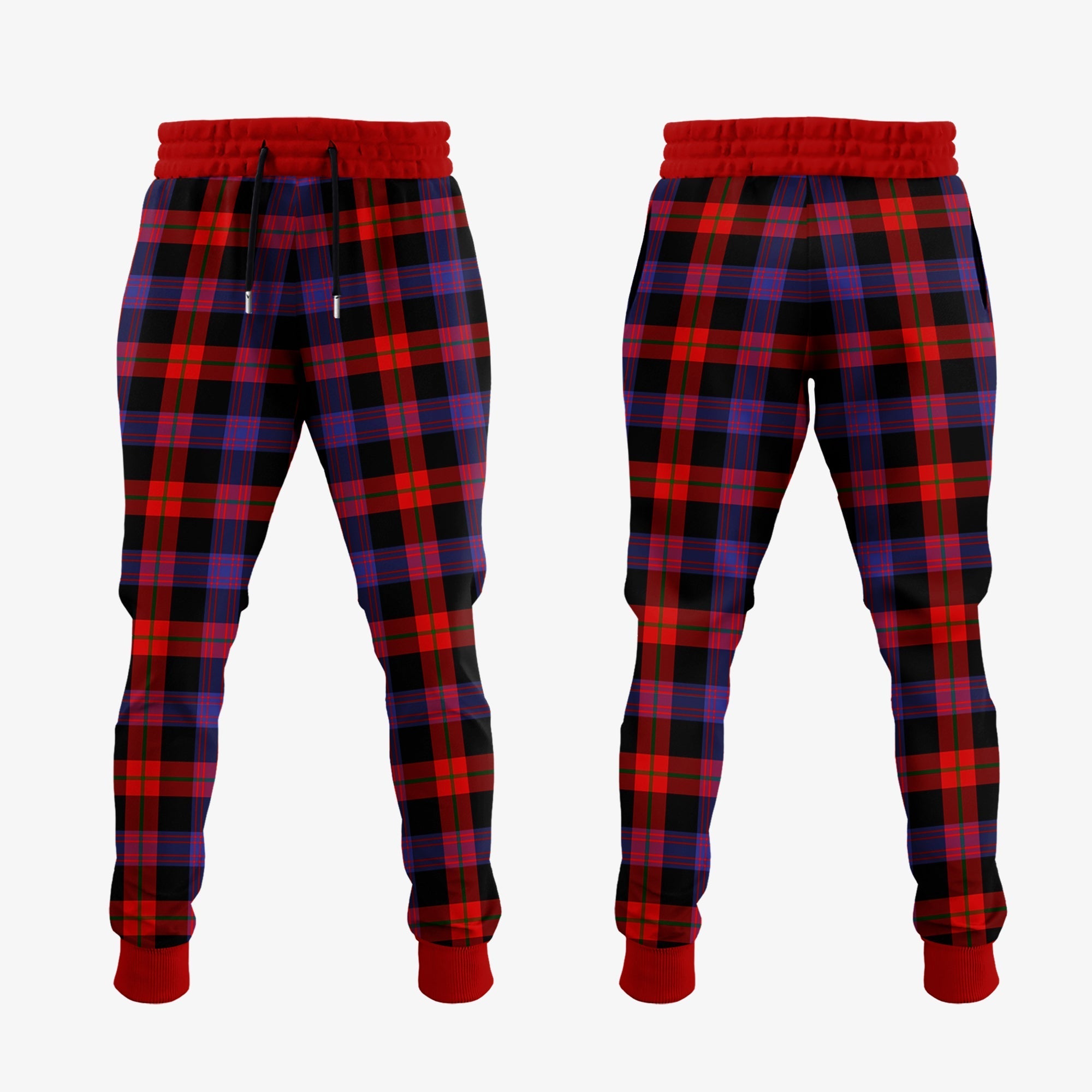 Broun Modern Tartan Crest Jogger Sweatpants