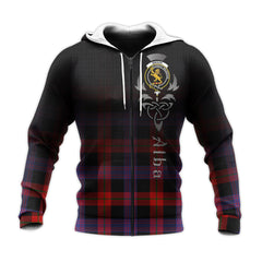 Broun Modern Tartan Hoodie - Alba Celtic Style