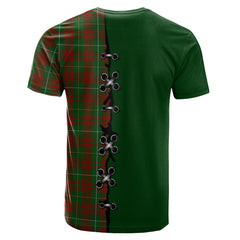 Bruce Hunting Tartan T-shirt - Lion Rampant And Celtic Thistle Style