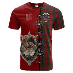 Bruce Old Tartan T-shirt - Lion Rampant And Celtic Thistle Style
