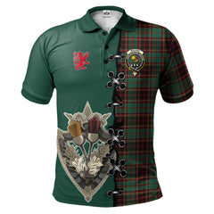 Buchan Ancient Tartan Polo Shirt - Lion Rampant And Celtic Thistle Style