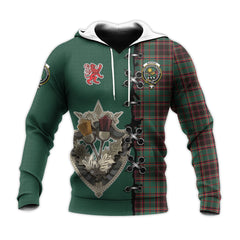 Buchan Ancient Tartan Hoodie - Lion Rampant And Celtic Thistle Style