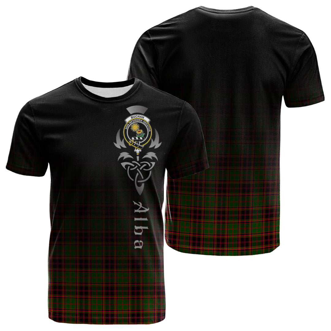 Buchan Modern Tartan Crest T-shirt - Alba Celtic Style