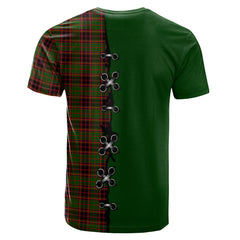 Buchan Modern Tartan T-shirt - Lion Rampant And Celtic Thistle Style