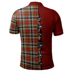 Buchanan Old Dress Tartan Polo Shirt - Lion Rampant And Celtic Thistle Style