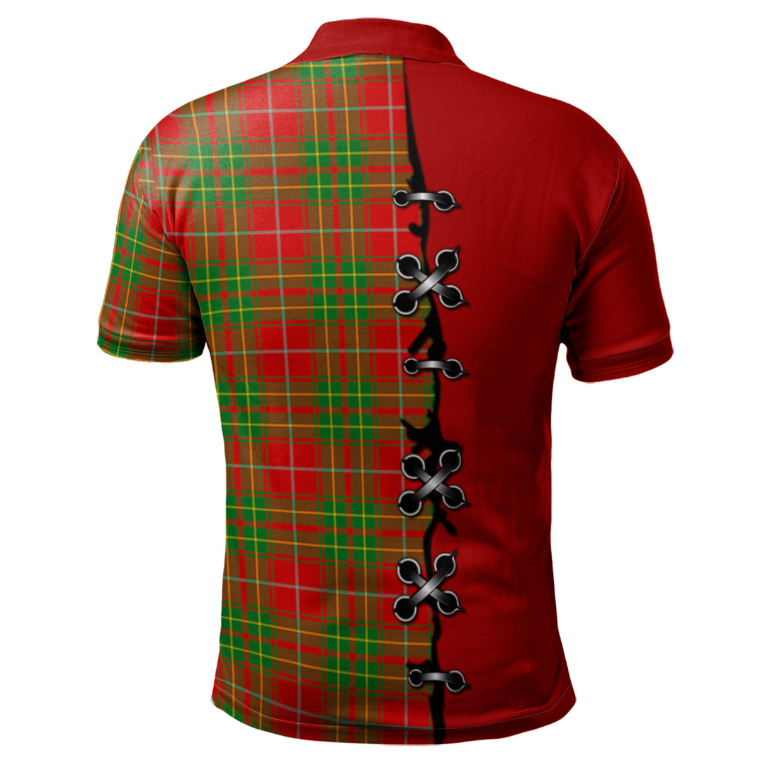 Burnett Ancient Tartan Polo Shirt - Lion Rampant And Celtic Thistle Style