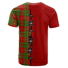Burnett Ancient Tartan T-shirt - Lion Rampant And Celtic Thistle Style