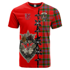 Butter Tartan T-shirt - Lion Rampant And Celtic Thistle Style