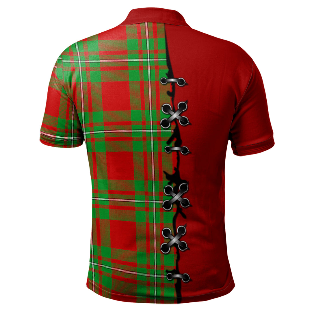 Callander Modern Tartan Polo Shirt - Lion Rampant And Celtic Thistle Style