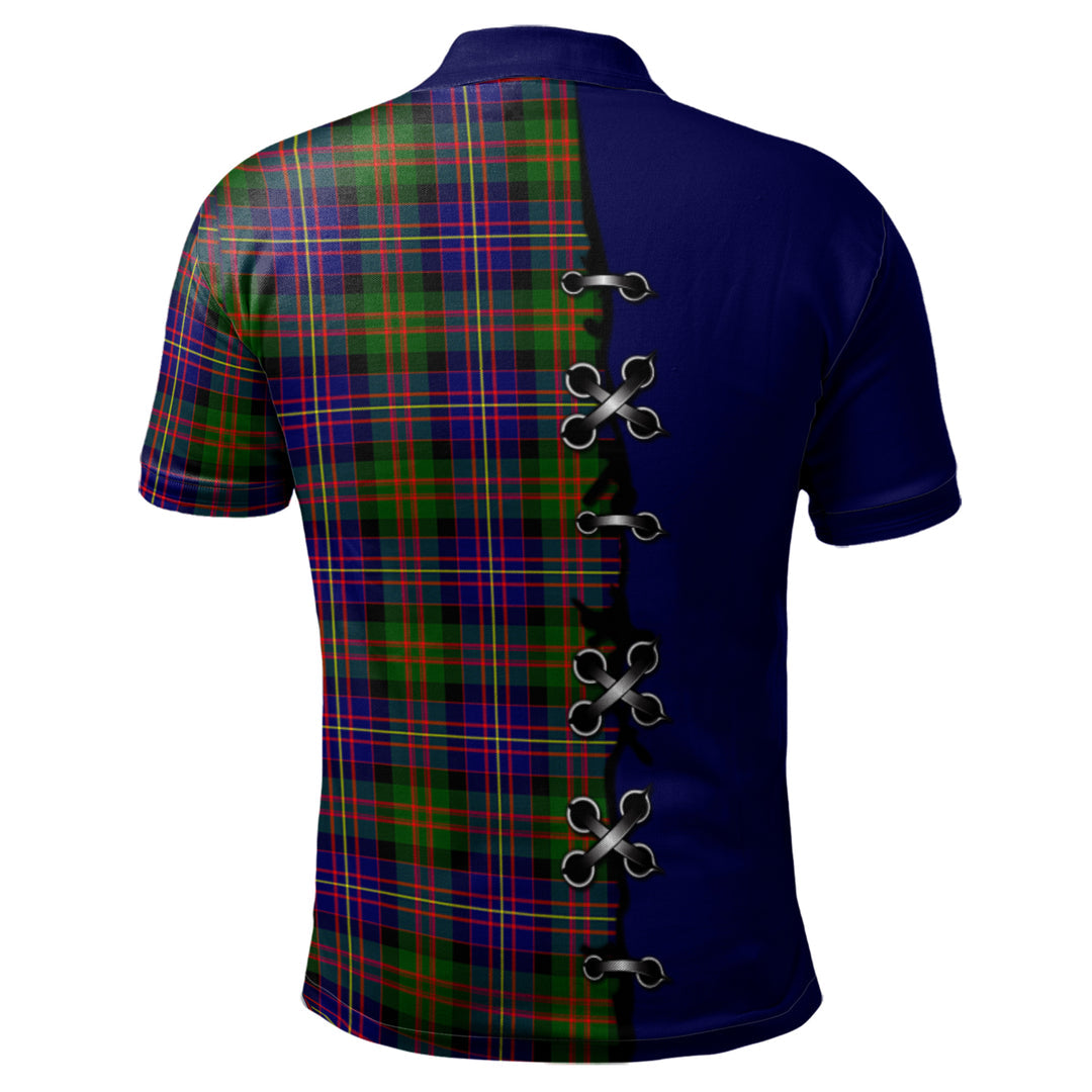 Cameron of Erracht Modern Tartan Polo Shirt - Lion Rampant And Celtic Thistle Style