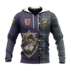 Campbell Argyll Modern Tartan Hoodie - Lion Rampant And Celtic Thistle Style