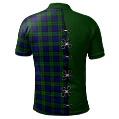 Campbell Modern Tartan Polo Shirt - Lion Rampant And Celtic Thistle Style