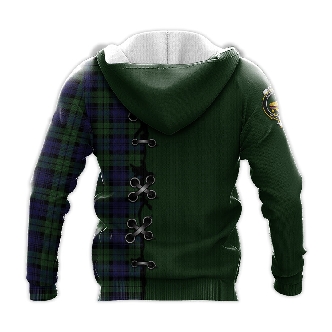 Campbell Modern Tartan Hoodie - Lion Rampant And Celtic Thistle Style