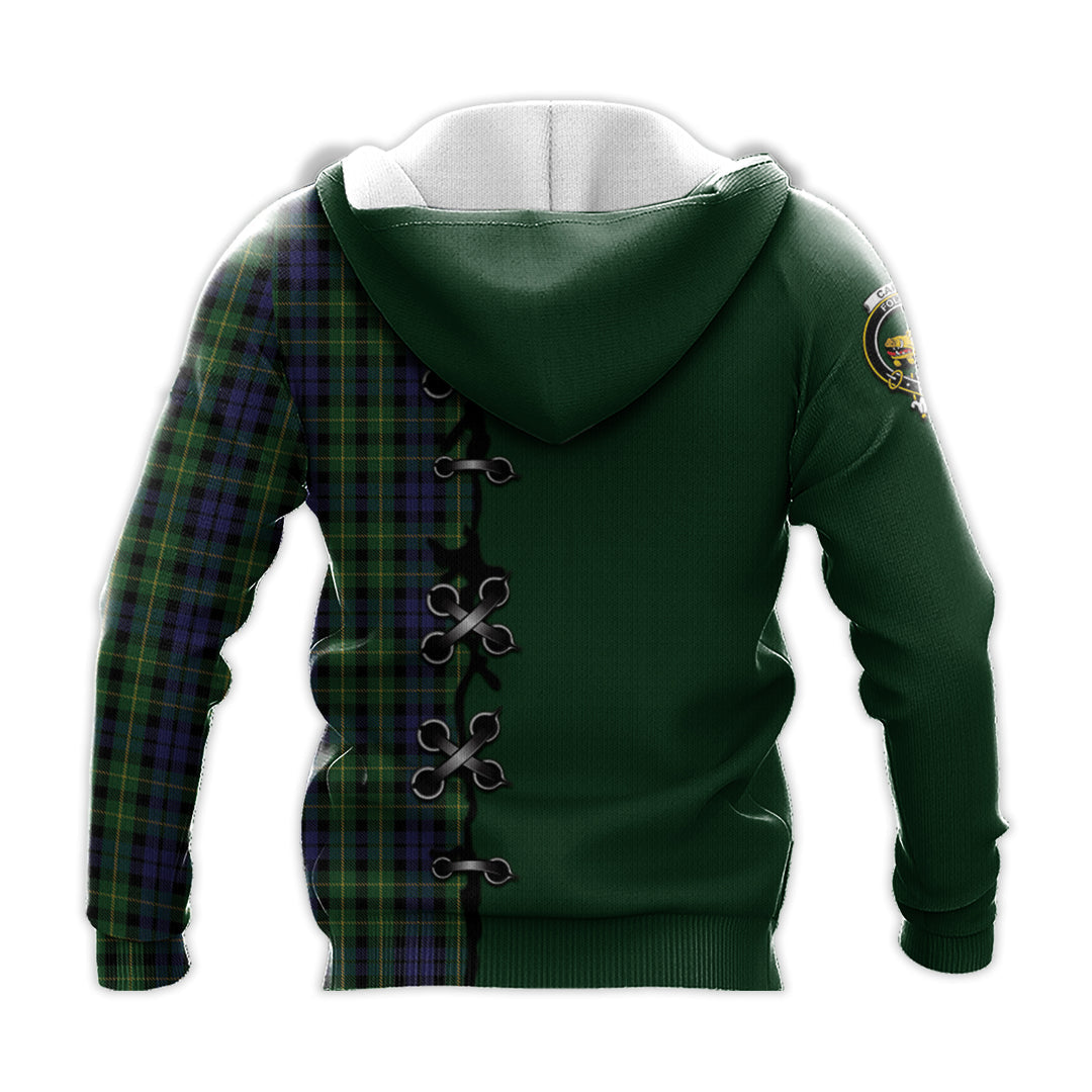 Campbell of Breadalbane Tartan Hoodie - Lion Rampant And Celtic Thistle Style