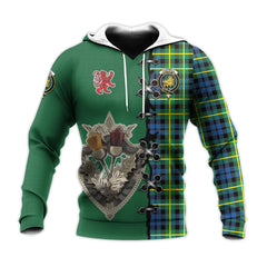 Campbell of Breadalbane Ancient Tartan Hoodie - Lion Rampant And Celtic Thistle Style