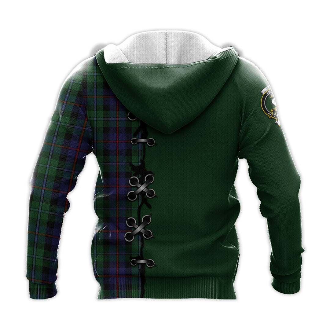 Campbell of Cawdor Tartan Hoodie - Lion Rampant And Celtic Thistle Style