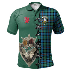 Campbell of Cawdor Ancient Tartan Polo Shirt - Lion Rampant And Celtic Thistle Style