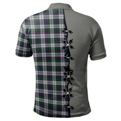 Campbell of Cawdor Dress Tartan Polo Shirt - Lion Rampant And Celtic Thistle Style