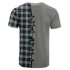 Campbell of Cawdor Dress Tartan T-shirt - Lion Rampant And Celtic Thistle Style