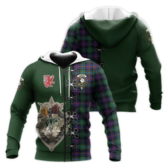 Campbell of Cawdor Modern Tartan Hoodie - Lion Rampant And Celtic Thistle Style