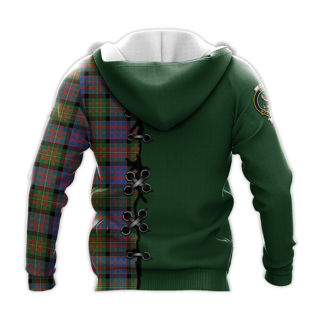 Carnegie Ancient Tartan Hoodie - Lion Rampant And Celtic Thistle Style