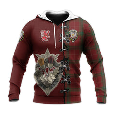 Carruthers Tartan Hoodie - Lion Rampant And Celtic Thistle Style