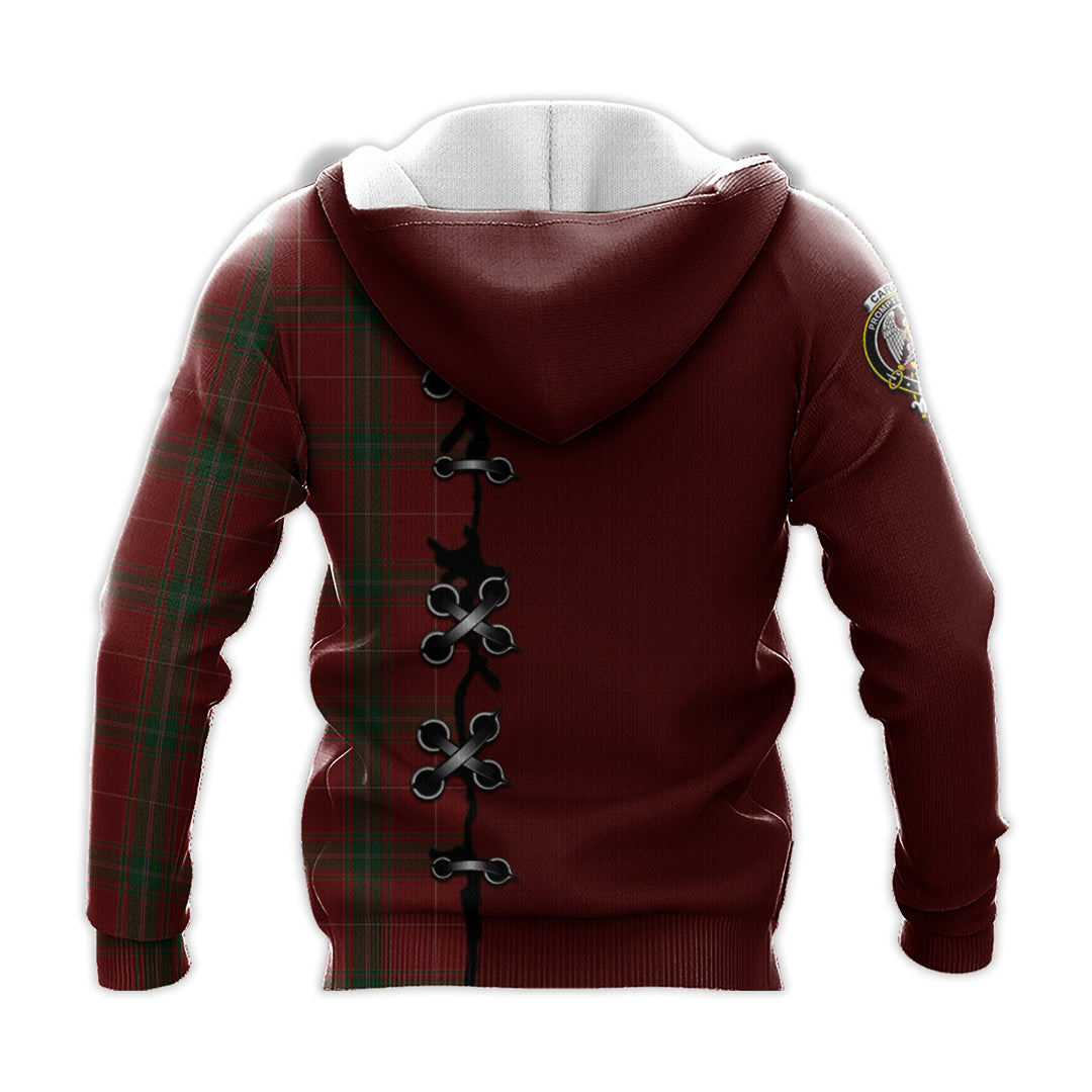 Carruthers Tartan Hoodie - Lion Rampant And Celtic Thistle Style