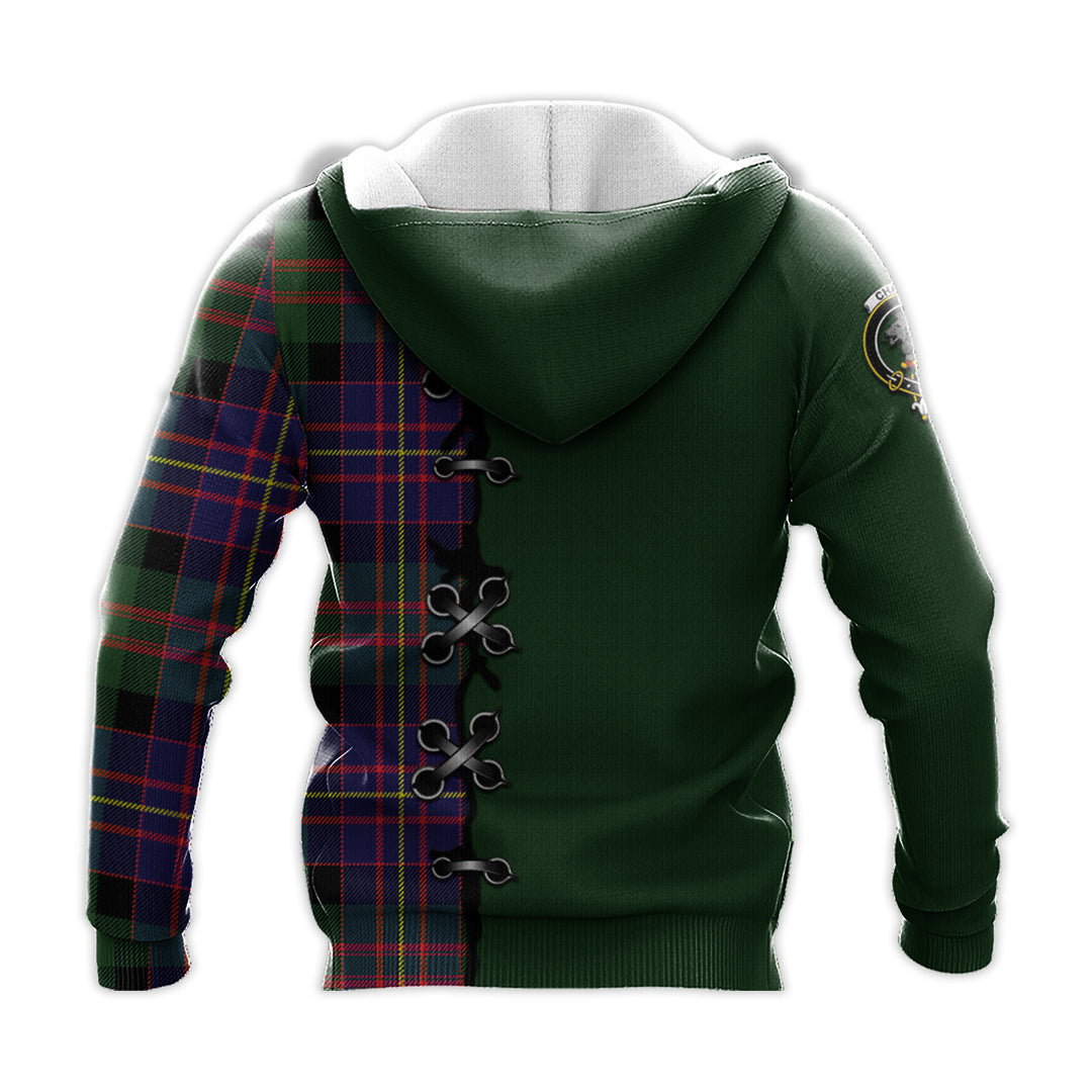 Chalmers Modern Tartan Hoodie - Lion Rampant And Celtic Thistle Style