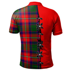 Charteris Tartan Polo Shirt - Lion Rampant And Celtic Thistle Style