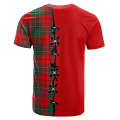 Cheyne Tartan T-shirt - Lion Rampant And Celtic Thistle Style