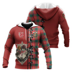 Chisholm Ancient Tartan Hoodie - Lion Rampant And Celtic Thistle Style