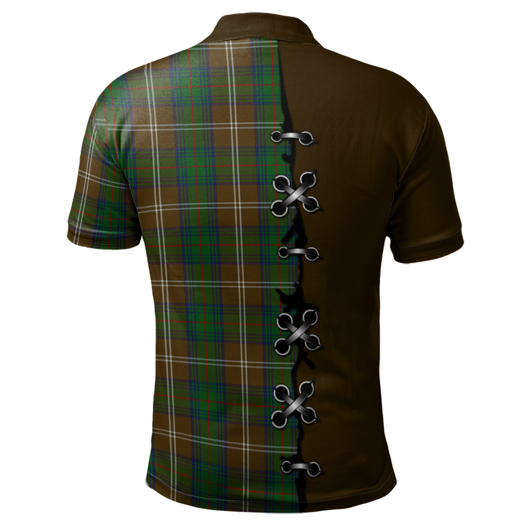 Chisholm Hunting Tartan Polo Shirt - Lion Rampant And Celtic Thistle Style