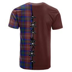 Chisholm Hunting Modern Tartan T-shirt - Lion Rampant And Celtic Thistle Style