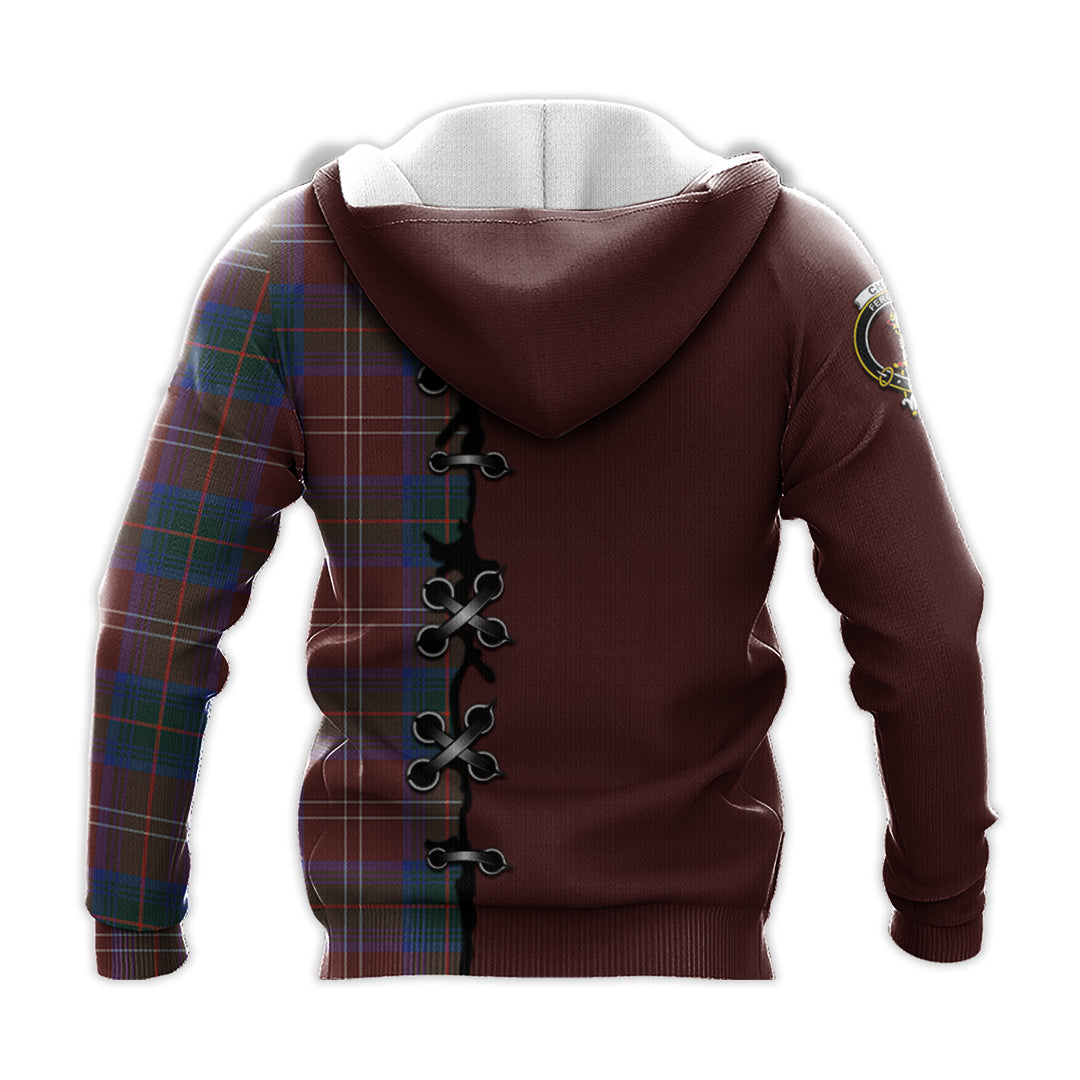 Chisholm Hunting Modern Tartan Hoodie - Lion Rampant And Celtic Thistle Style