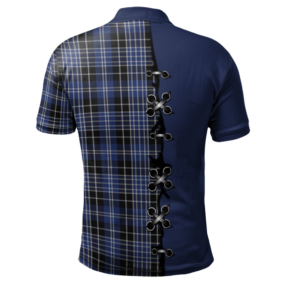 Clark Tartan Polo Shirt - Lion Rampant And Celtic Thistle Style