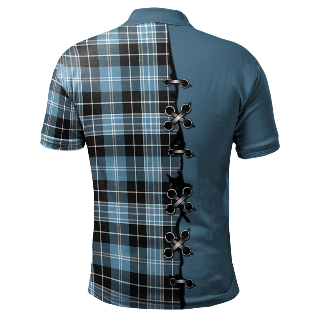 Clark Ancient Tartan Polo Shirt - Lion Rampant And Celtic Thistle Style