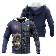 Clark (Lion) Tartan Hoodie - Lion Rampant And Celtic Thistle Style