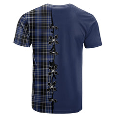 Clark (Lion) Tartan T-shirt - Lion Rampant And Celtic Thistle Style