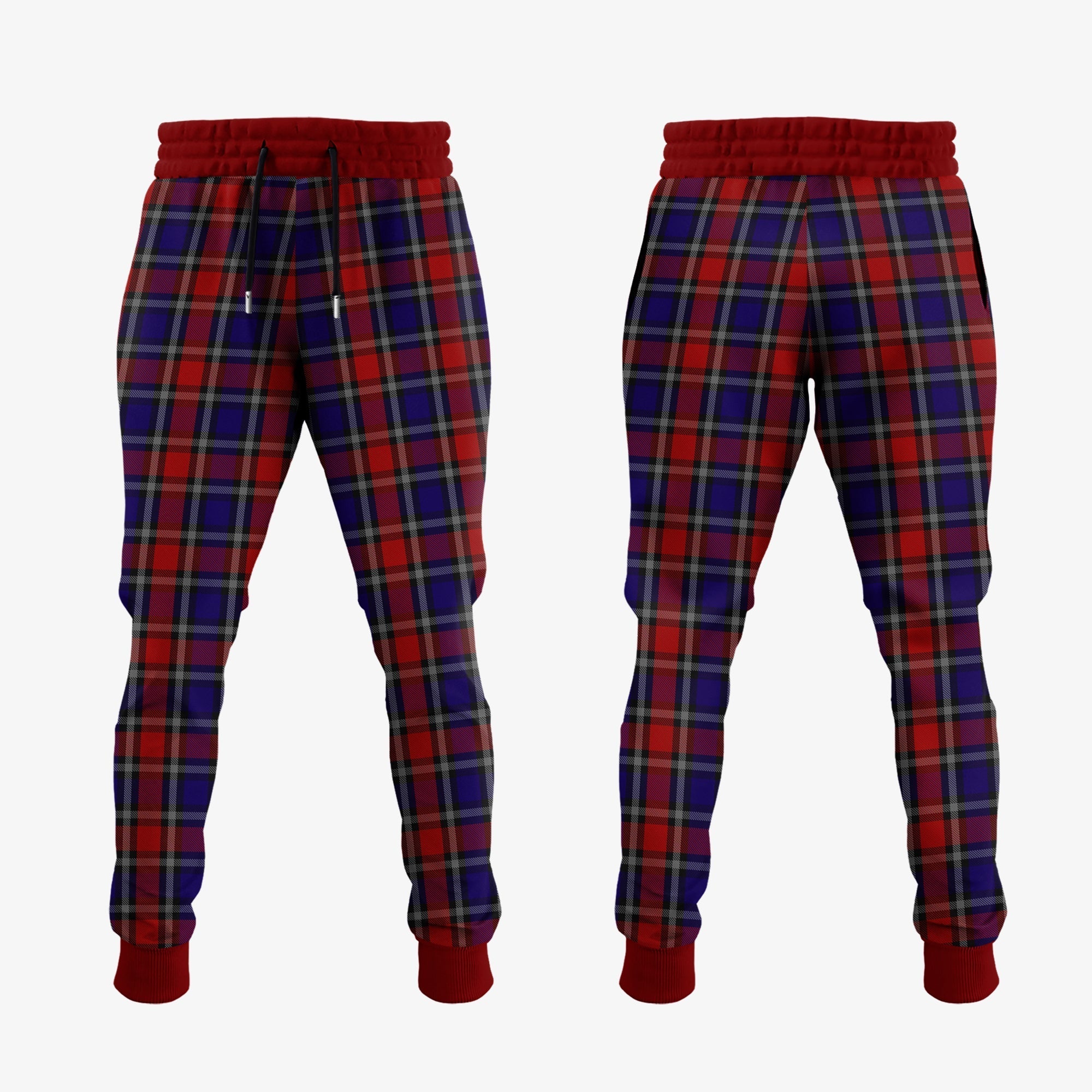 Clark (Lion) Red Tartan Crest Jogger Sweatpants