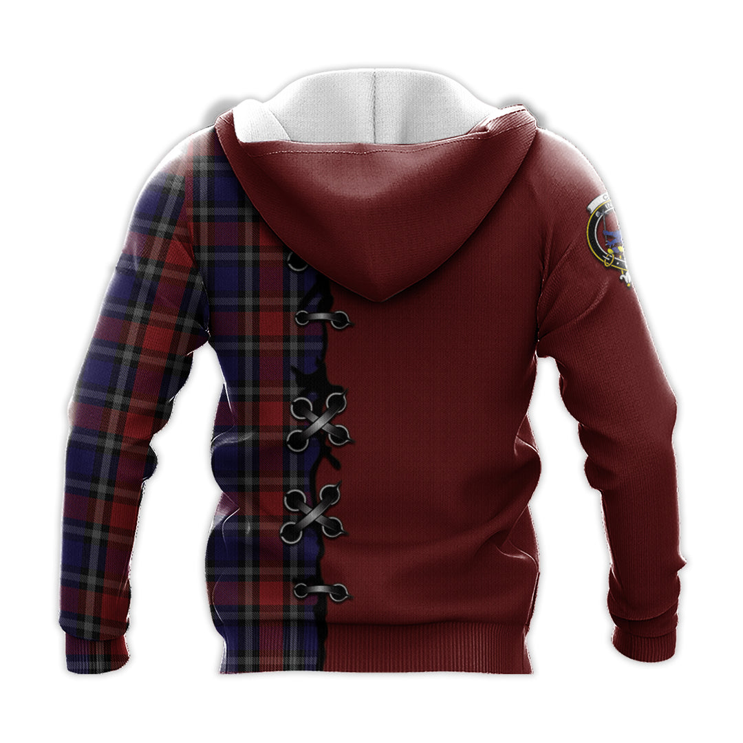 Clark (Lion) Red Tartan Hoodie - Lion Rampant And Celtic Thistle Style