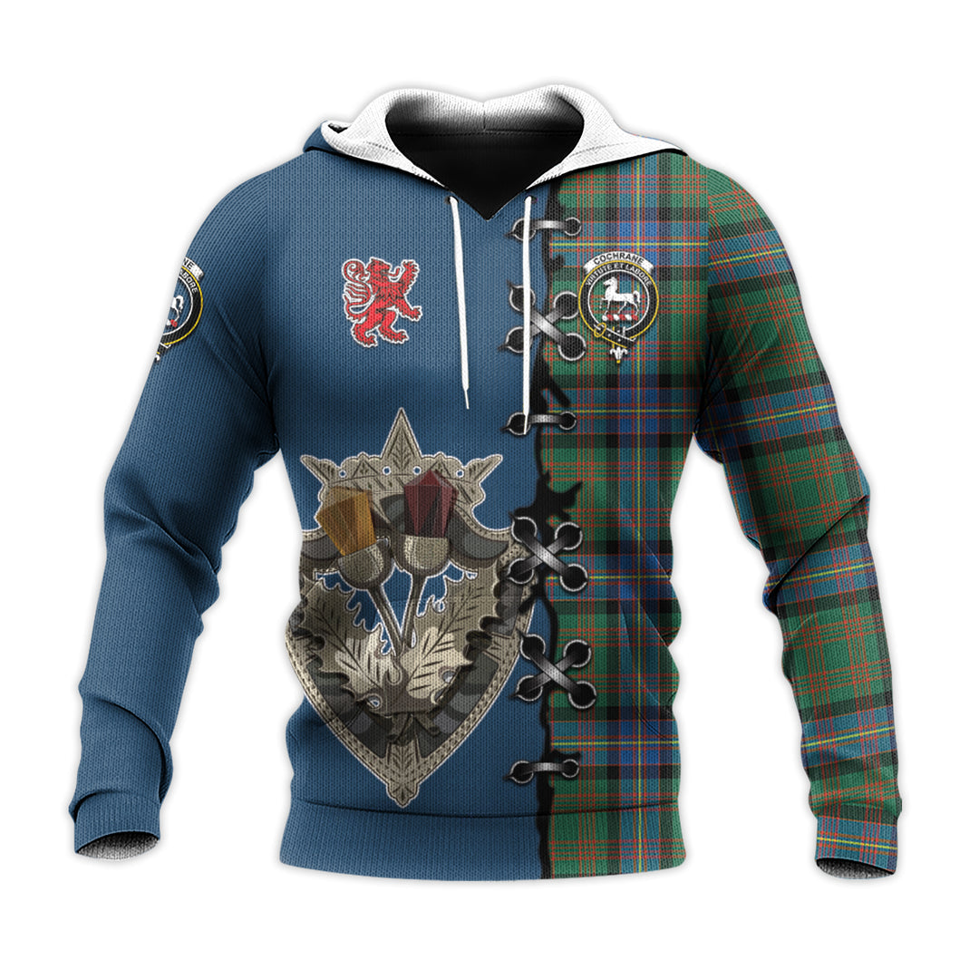 Cochrane Ancient Tartan Hoodie - Lion Rampant And Celtic Thistle Style