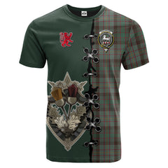 Cochrane Hunting Tartan T-shirt - Lion Rampant And Celtic Thistle Style