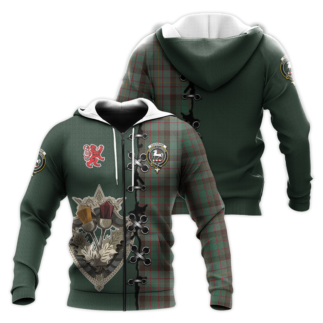 Cochrane Hunting Tartan Hoodie - Lion Rampant And Celtic Thistle Style