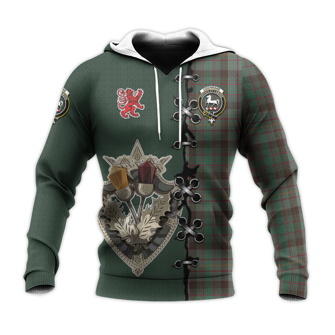 Cochrane Hunting Tartan Hoodie - Lion Rampant And Celtic Thistle Style